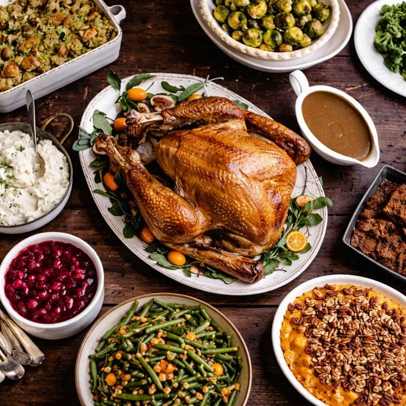 Holiday turkey feast prepared with Carote cookware